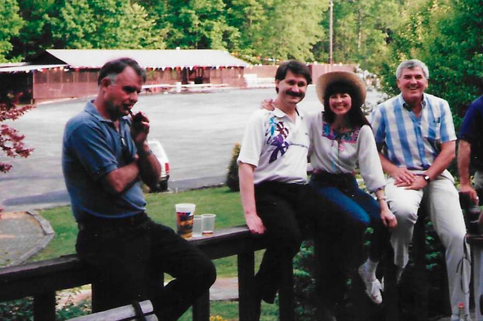With mathematicians Ed Coffman, Ken and Carmen Sevcik, 1990 Personal archive of Leonid Boguslavsky